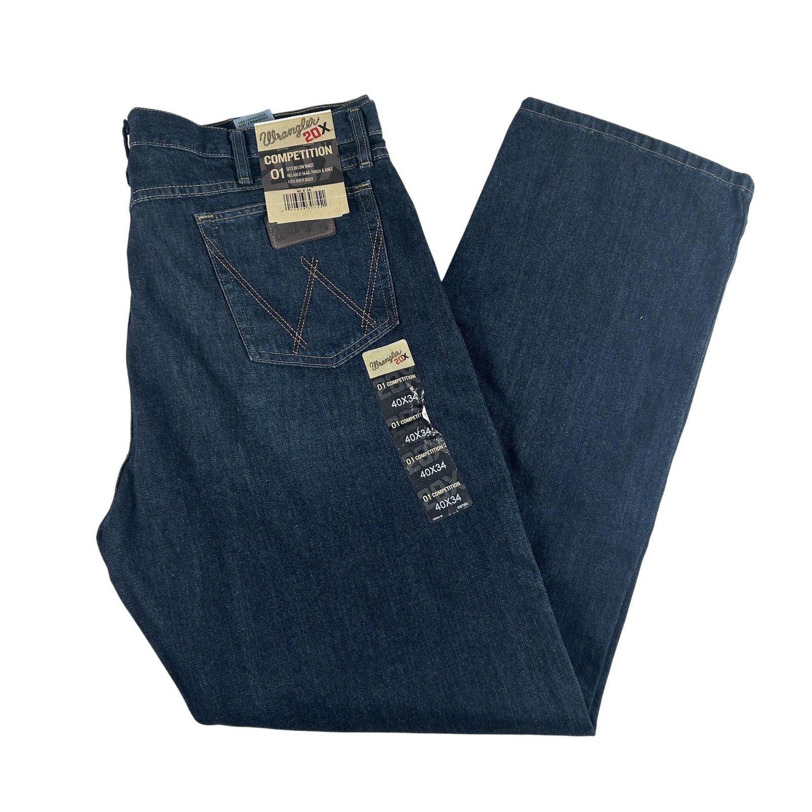 Mens 40x34 Dark Wash Relaxed Bootcut