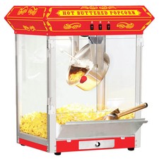 FunTime FT825CR 8oz Red Bar Table Top Popcorn Popper Maker Machine