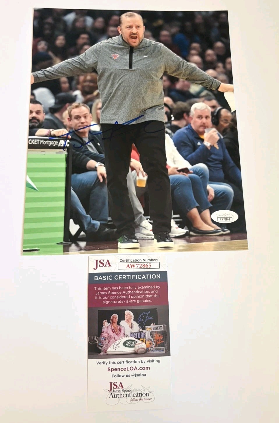 TOM THIBODEAU SIGNED 8X10 PHOTO NEW YORK KNICKS NYK CHAMP JSA AUTHENTICATED COA 