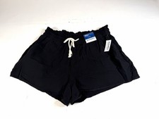 Old Navy High-Rise Linen Blend Shorts Pockets Black Women's Size M - NWT
