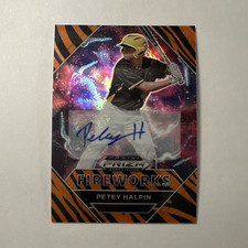 Panini Prizm Draft Picks Fireworks Tiger Stripe Petey Halpin Auto #PDP186 /25