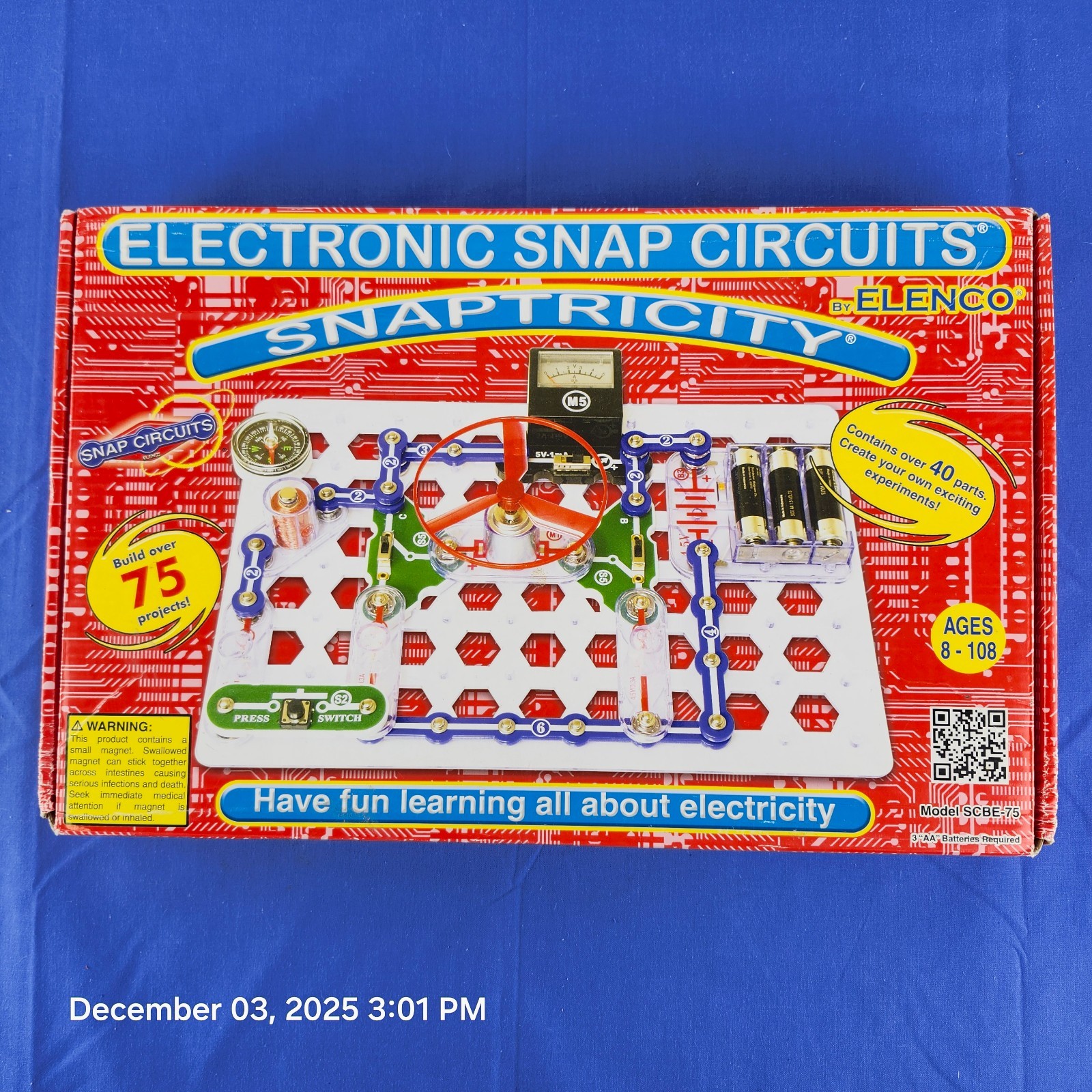 Snap Circuits Snaptricity SCBE-75 Elenco Electronics Electricity STEM Building