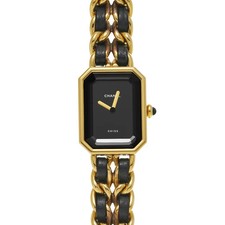 Chanel Premiere M H0001 20mm Yellow Gold Plated Black Wristwatch #WW11569