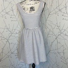 LC Lauren Conrad Navy & White Striped Open Back Dress, Size Small