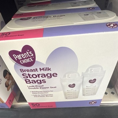 Parent's Choice Leak Proof Freezer Safe Storage Bags Clear 50 Pack