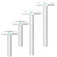 Acrylic T-Square Ruler Set (2x12 + 2x6) | Transparent T Ruler for Drafting, S...