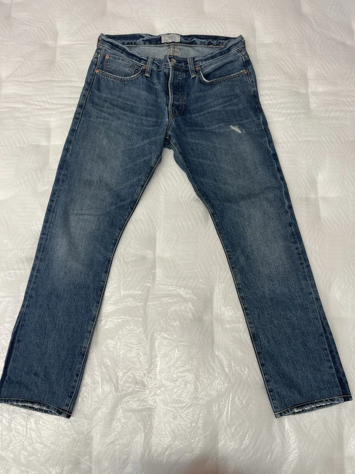 Jeans Jack Spade Cone Mills Blanco Roble Ribete Denim EE. UU. Hombres W32 L29 Botón Mosca Foto 2 de 4