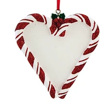 Polarx 3.25In Candy Cane Heart, Polyresin, Wreath Glitter Stripes Or2709