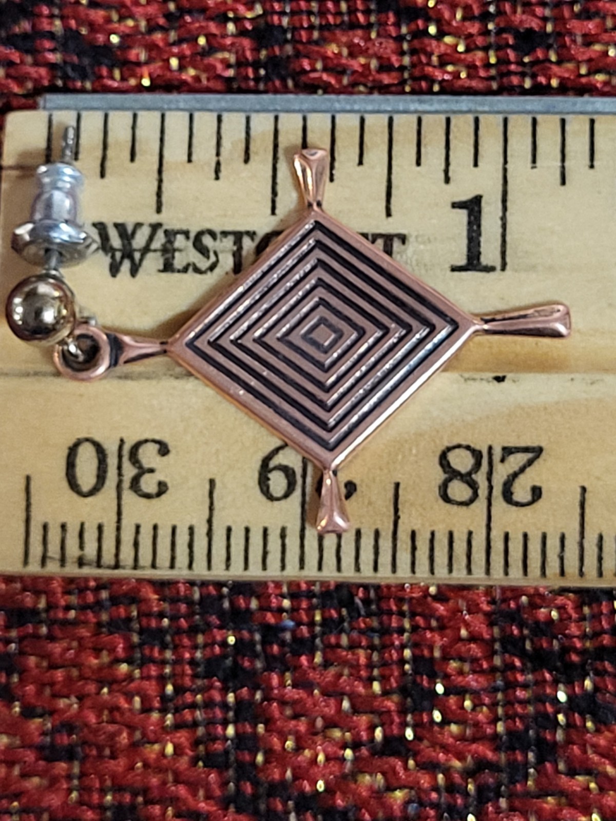 Solid Copper Southwestern Pierced Dangle Earrings… - image 3