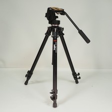 Bogen Manfrotto 3205 190B Tripod 3126 Pan Head Italy Black Camera Stand Smooth