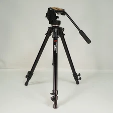 Bogen Manfrotto 3205 190B Tripod 3126 Pan Head Italy Black Camera Stand Smooth
