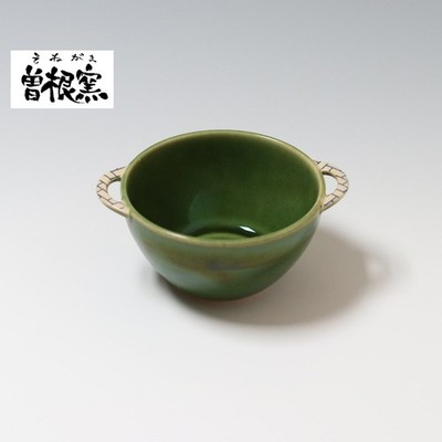 Japanische handgefertigte Seto Ware Oribe Hinoki Gittermuster Tasse mit zwei ...