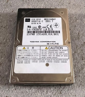 TOSHIBA MK2104MAV 2167MB 2.5'' NOTEBOOK LAPTOP HDD FESTPLATTE HARD DISK HDD2718