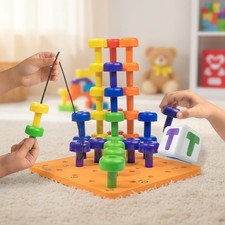 Interactive 33-Piece Montessori Peg Board - Fine Motor Skills  Cognitive Growth