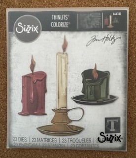 SIZZIX THINLITS DIE SET CANDLESHOP COLORIZE TIM HOLTZ 2 small pcs missing