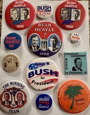 Vintage George H.W. & W. Bush Campaign Button - Collection B