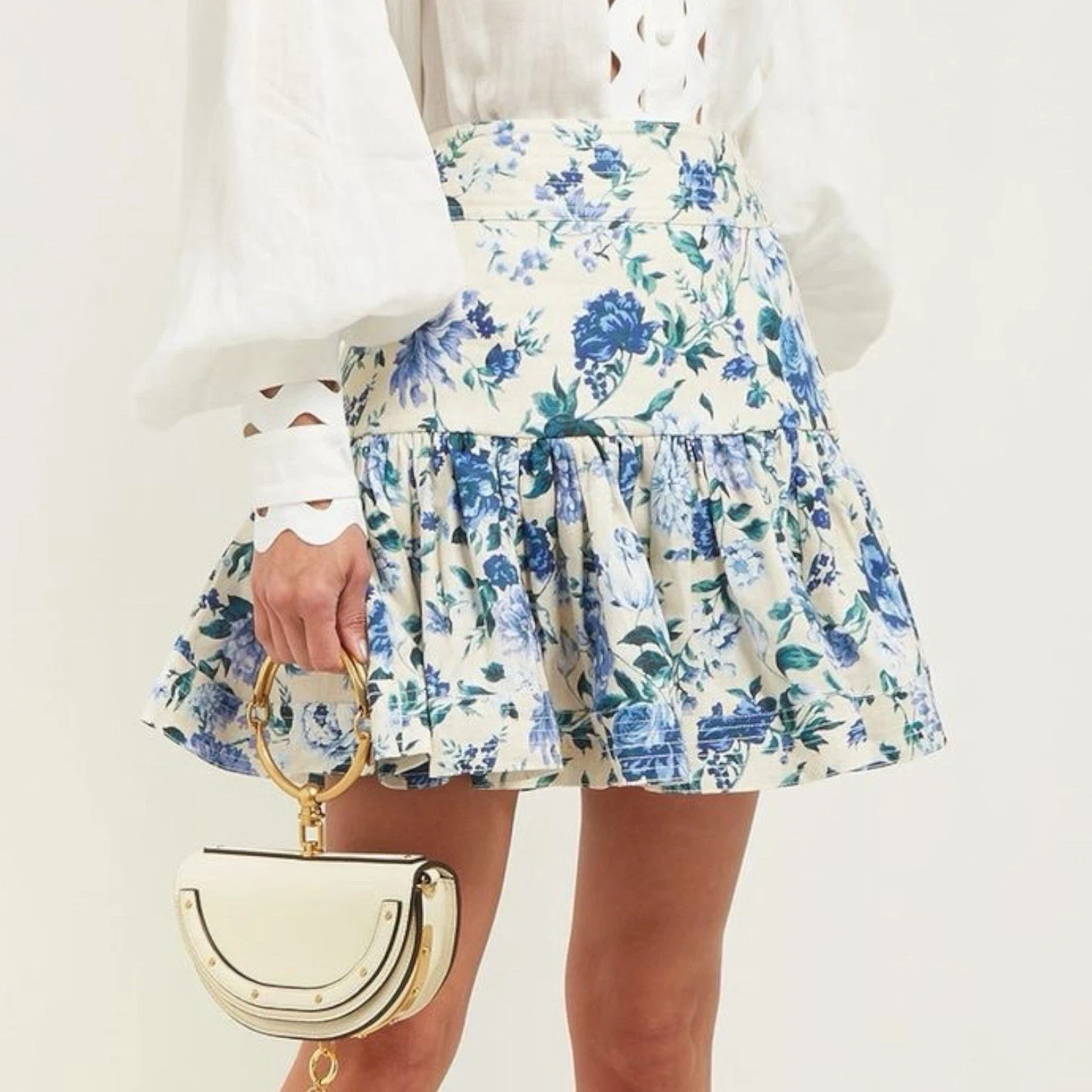 Zimmermann Moncur Flounce Skirt Size 3 AU 14 High Waist Mini Ruffle EUC