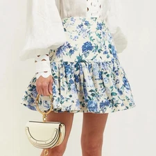 Zimmermann Moncur Flounce Skirt Size 3 AU 14 High Waist Mini Ruffle EUC