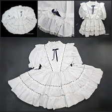 Vtg Marthas Miniatures Sz 5 Swiss Dot Dress Party Full Circle Ruffles Lace Bell