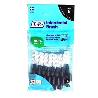 TePe Original Interdentalbürsten schwarz 1,5 mm - 8 Stück Zahnzwischenraumbürste