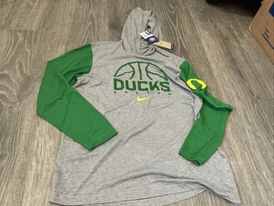 NIke Oregon Ducks Hoodie Tee Men s Shirt Size: Large Basketball Gray NWT