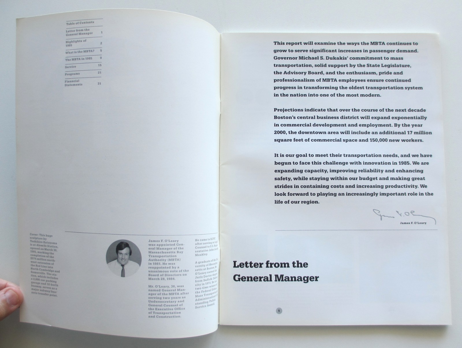 Vintage 1985 Boston T Transit System Annual Report Book Bus Trolley ...