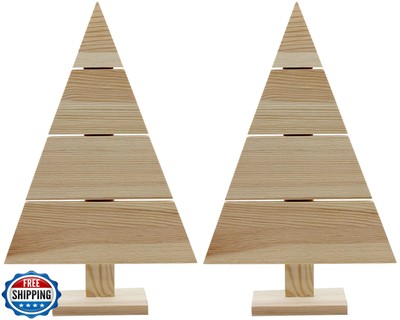 Creative Hobbies Standing Wood Pallet Christmas Tree, 14.5'' x 9.5'', Rustic Fa