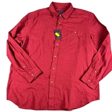 Cremieux Club 38 Long Sleeve Button Down Shirt Red Size XL NWT Mens