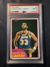 1981 Topps #20 Kareem Abdul-Jabbar Los Angeles Lakers PSA 8 NM-MT