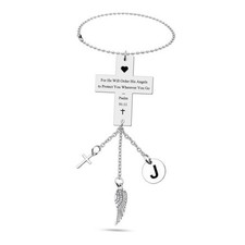 Bible Verse Hanging Ornaments Car Pendant for Home Vehicle Religious Silver-J
