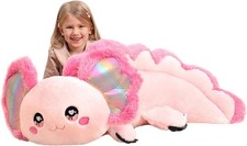 Giant Axolotl Stuffed Animal Plush Toy,Large Big Jumbo Soft Toys,31.5 Huge S