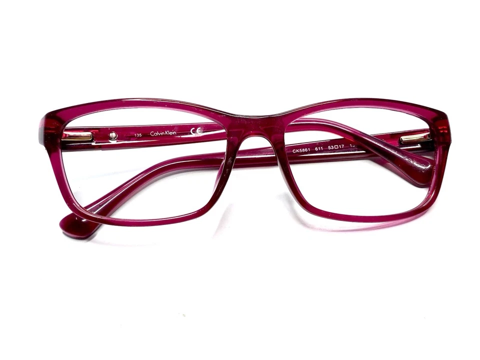 Gafas rectangulares transparentes magenta rojas Calvin Klein CK5861 611 53 17 135 Foto 4 de 4
