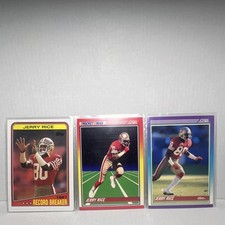 Jerry Rice NFL Card Lot 3 Score Topps 1987 Record Breaker Rocket Man 49ers