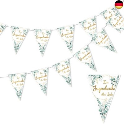 2 Stück Jugendweihe Wimpelkette, Jugendweihe Girlande Banner, Wimpelkette 