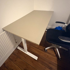 IKEA Trotten Sit/Stand Desk with White T-Legs 160x80x73cm
