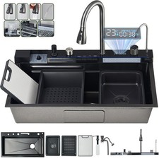 Stainless steel Inset Kitchen Sink unit with Mixer Taps Single Bowl Waste Kits