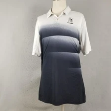 Nike Golf TPC Scottsdale Polo Shirt Mens XL White Gray Dri-Fit Performance Golf