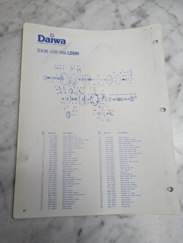 DAIWA REPAIR SERVICE PARTS LIST CATALOG MANUAL BOOK FISHING REEL SCHEMATICS | eBay