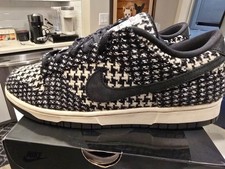 Nike Harris Tweed x Dunk Low White Black Multi W HQ5036-901 Men's Size 10 NEW