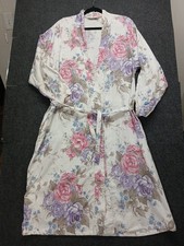 VTG Christian Dior Cotton Floral Housecoat With Belt Women's Sz M/L  READ 