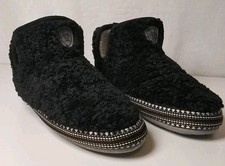 ARIAT Womens Sz Sm 6.5-7 Black Booties House Slippers Fleece Lined