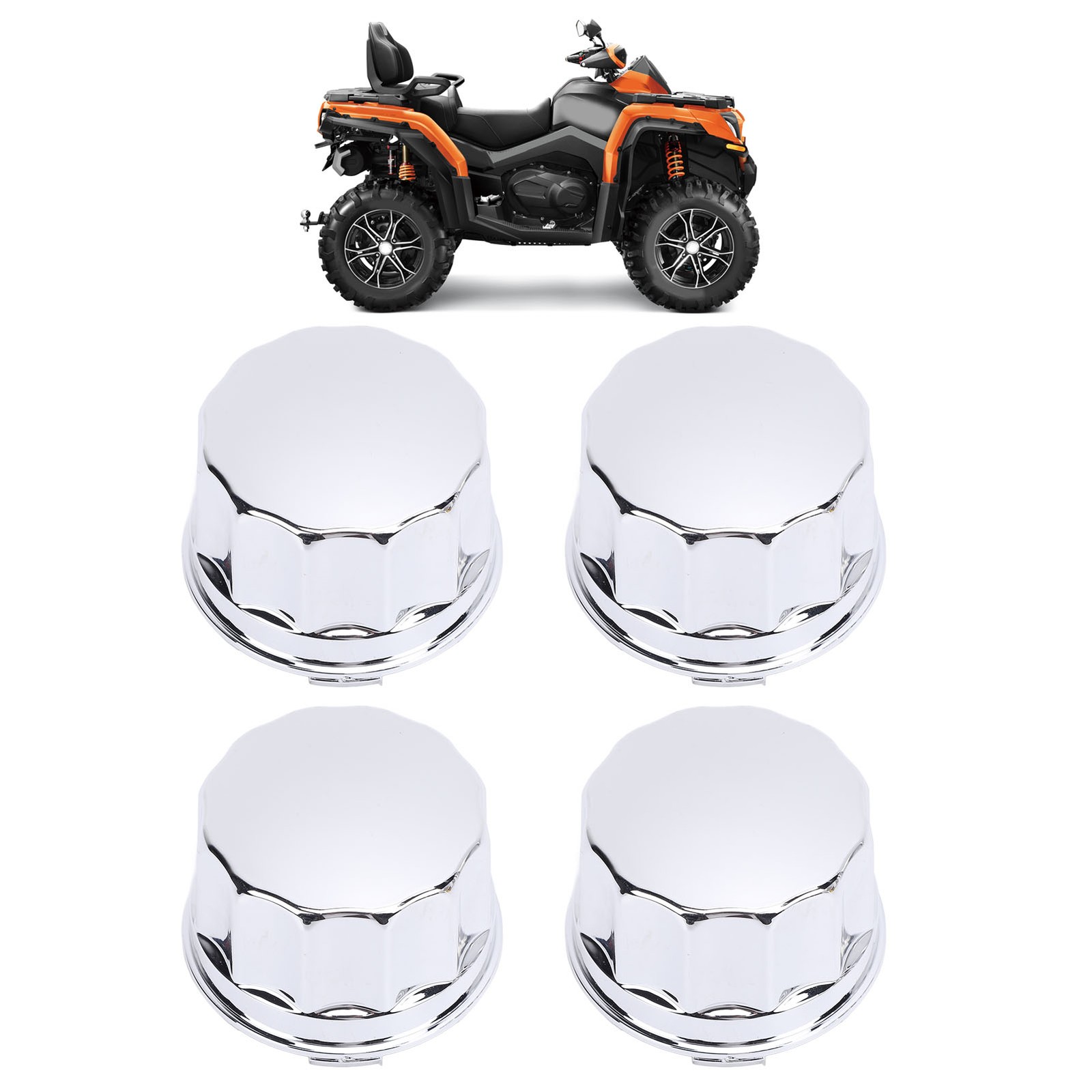 4Pcs ATV Tire Wheel Hub Cover Electroplating Finish Center Wheel Hub Cover For