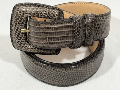 Carlisle Lizard Skin Belt Brown Exotic Leather USA Western Dress Size 104