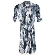 Nanette Lepore NWT Button Front Dress Size 2 Midi Collar Belt Pockets