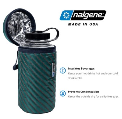 NALGENE COOL STUFF INSULATED WATER BOTTLE SLEEVE ZIPPERED BOTTLE POUCH