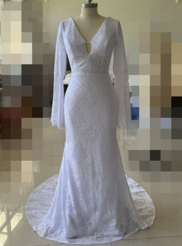 Customized Sexy Mermaid Wedding Dresses Backless Lace Beach Bridal Gown 2024 New - Picture 9 of 17