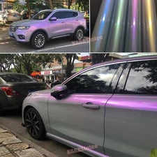 Air Release Grey Chameleon Pearl Glossy Chrome Satin Car Vinyl Wrap Sticker HDUS