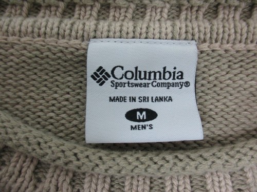 Maglione Columbia uomo girocollo medio manica lunga beige maglia pullover cotone - Foto 3 di 12