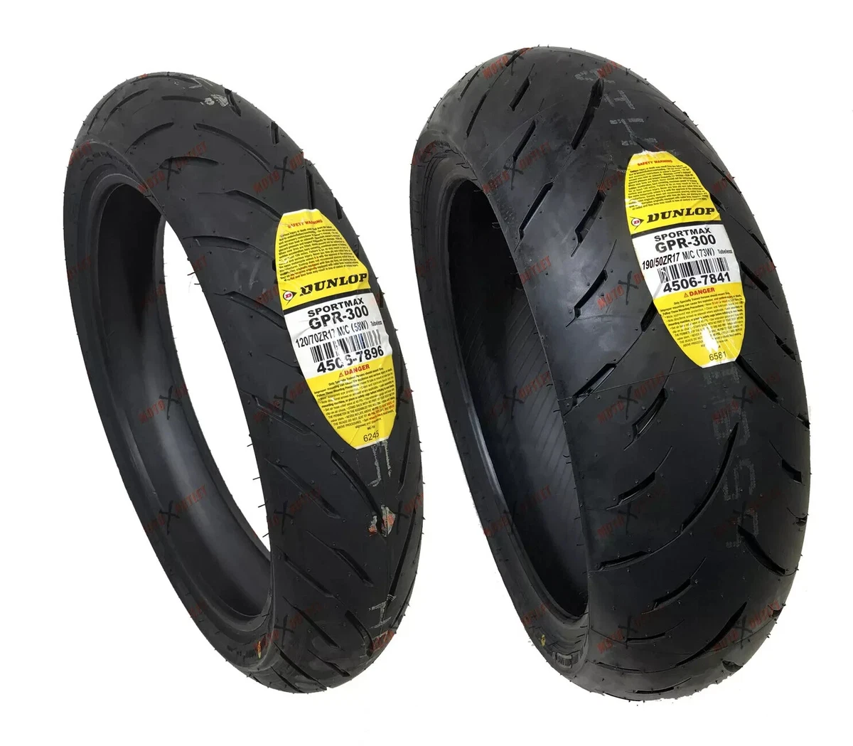 DUNLOPタイヤ KAWASAKI NINJA ZX-6R DUNLOP SPORTMAX GPR-300 TWO TIRE SET 120/70