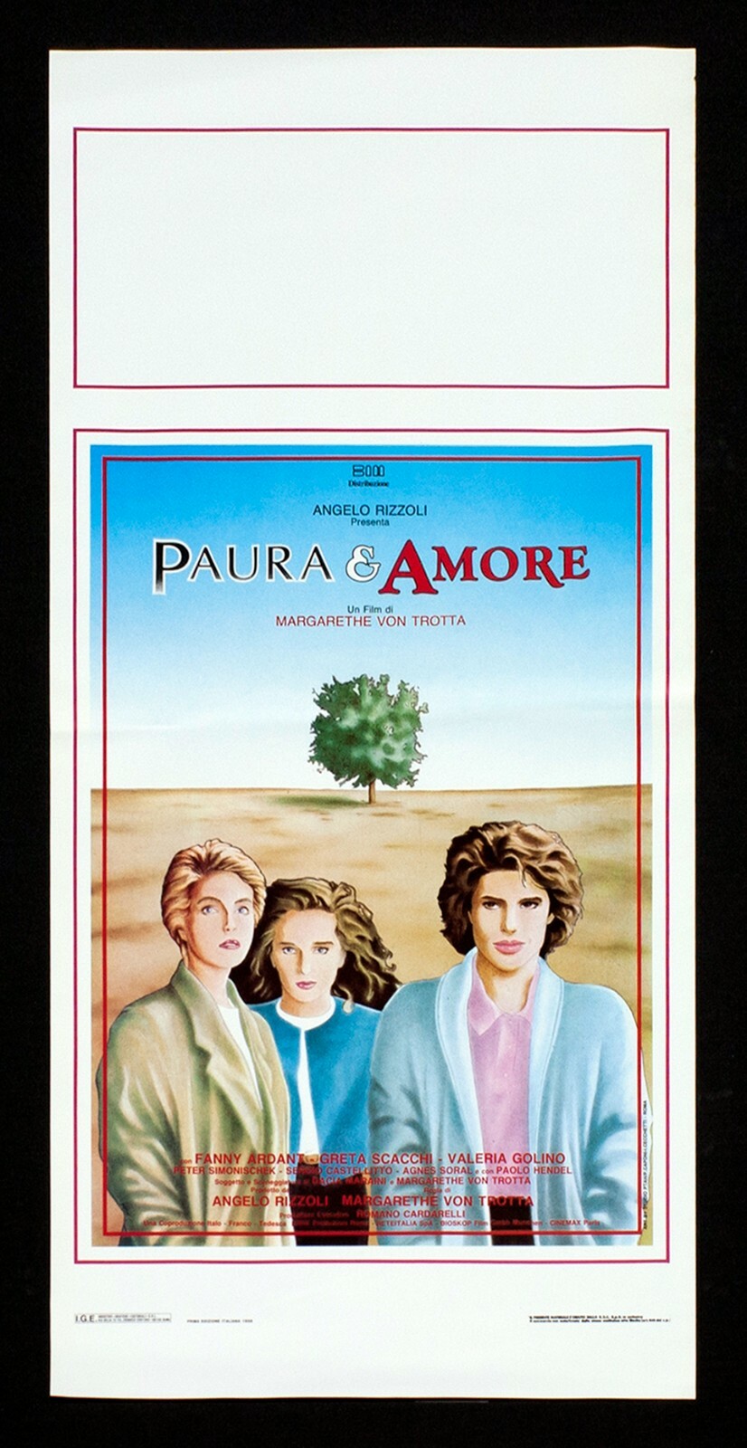 Locandina originale film Paura e amore (1988) - Regia di Margarethe von Trotta